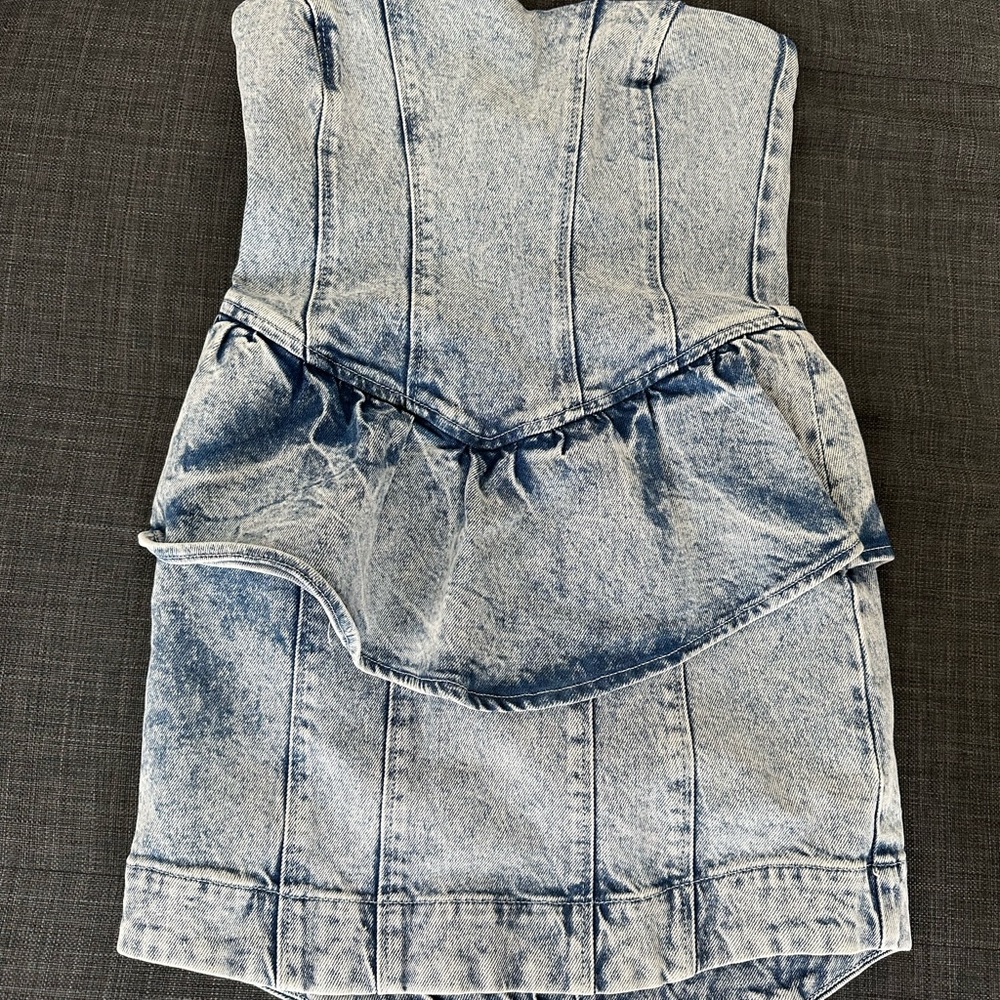 All Saints Blue Denim Corset Top